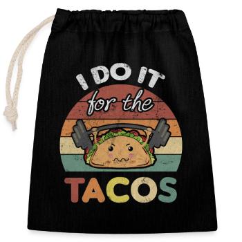 Fitness Taco Gym Taco Lover Vintage Burritos - Closable cotton gift bag (25x30cm) - black - Front