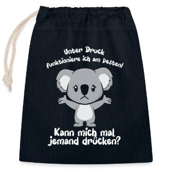 Je fonctionne mieux sous pression - Sac cadeau en coton avec cordon (25 x 30 cm) - bleu marine - Devant