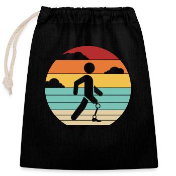 Retro Prosthesis Foot Prosthetic Limb User Leg - Closable cotton gift bag (25x30cm) - black - Front