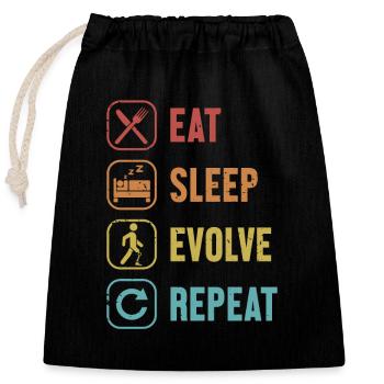 Eat Sleep Evolve Repeat Prosthetic Limb User Leg - Closable cotton gift bag (25x30cm) - black - Front