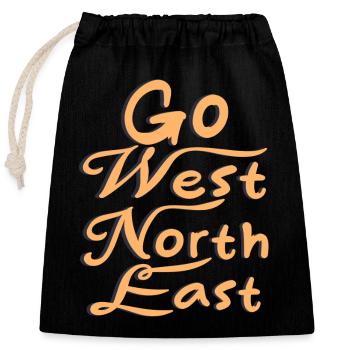 West North East - Closable cotton gift bag (25x30cm) - black - Front