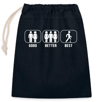 Good Better Best Prosthesis Foot User Leg - Closable cotton gift bag (25x30cm) - navy - Front