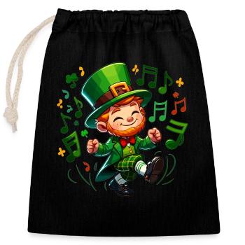 Irish Dancing Ireland Outfit Irish Music - Closable cotton gift bag (25x30cm) - black - Front
