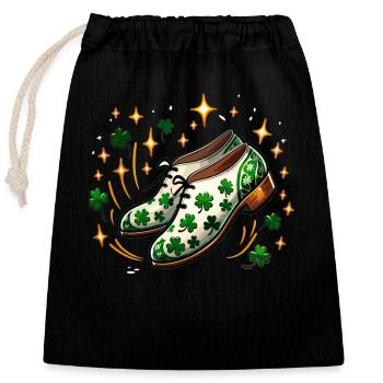 Danse irlandaise Tenue d'Irlande Musique irlandaise - Sac cadeau en coton avec cordon (25 x 30 cm) - noir - Devant