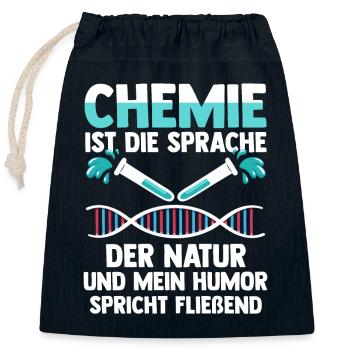 Chemist Science Physics Chemistry - Closable cotton gift bag (25x30cm) - navy - Front