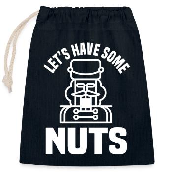 Let's have some nuts - Closable cotton gift bag (25x30cm) - navy - Front