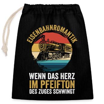 Model Railroad Model Train Train Railroad Railroad Railroad Railroad Model Train Model Train Model T - Closable cotton gift bag (25x30cm) - black - Front