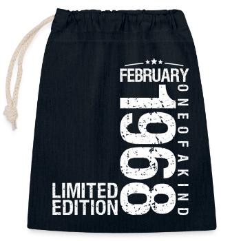Février 1968 Février anniversaire January 1968 - Sac cadeau en coton avec cordon (25 x 30 cm) - bleu marine - Devant