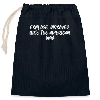 Hiking - Explore. Discover. Hike the American - Closable cotton gift bag (25x30cm) - navy - Front