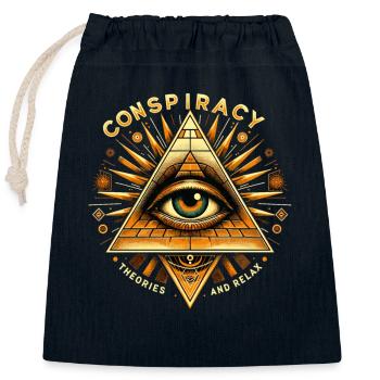 Théories du complot Théoricien du complot Illuminati - Sac cadeau en coton avec cordon (25 x 30 cm) - bleu marine - Devant