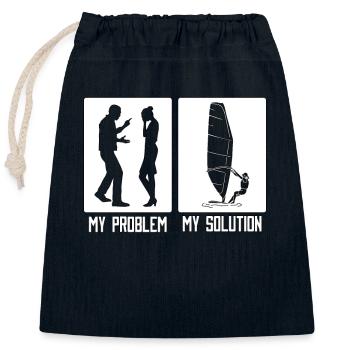 Windsurfer My Problem My Pictogram Mom Wakeboard - Verschließbarer Geschenkbeutel aus Baumwolle (25x30cm) - Navy - Vorne