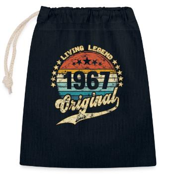 1967 anniversaire légende vivante Original - Sac cadeau en coton avec cordon (25 x 30 cm) - bleu marine - Devant