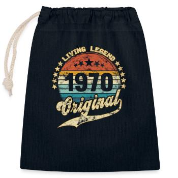 1970 anniversaire légende vivante Original - Sac cadeau en coton avec cordon (25 x 30 cm) - bleu marine - Devant