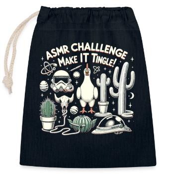 Asmr Chuchotement Asmr Enthousiaste Pleine conscience - Sac cadeau en coton avec cordon (25 x 30 cm) - bleu marine - Devant