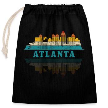 Atlanta Georgia - Verschließbarer Geschenkbeutel aus Baumwolle (25x30cm) - Schwarz - Vorne