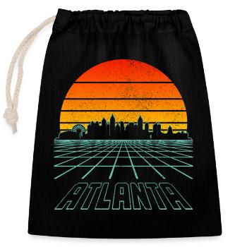 Atlanta Georgia - Verschließbarer Geschenkbeutel aus Baumwolle (25x30cm) - Schwarz - Vorne