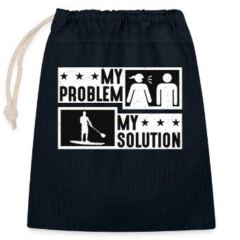 StandUp Paddle Boarder My Problem My Pictogram Dad - Verschließbarer Geschenkbeutel aus Baumwolle (25x30cm) - Navy - Vorne