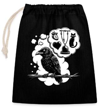 Edgar Allan Poe Fan, Classic Literature, - Closable cotton gift bag (25x30cm) - black - Front