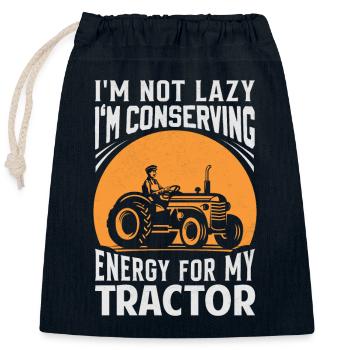 Conserving Energy For Tractor Agriculture Harvest - Closable cotton gift bag (25x30cm) - navy - Front