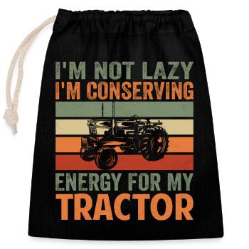 Conserving Energy For Tractor Agriculture Harvest - Closable cotton gift bag (25x30cm) - black - Front