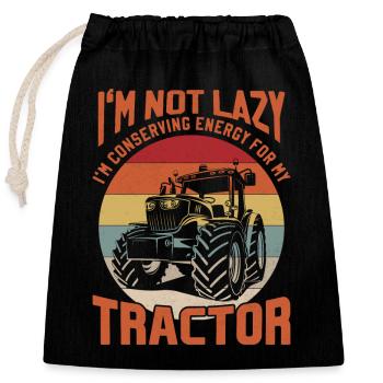 Conserving Energy For Tractor Agriculture Harvest - Verschließbarer Geschenkbeutel aus Baumwolle (25x30cm) - Schwarz - Vorne