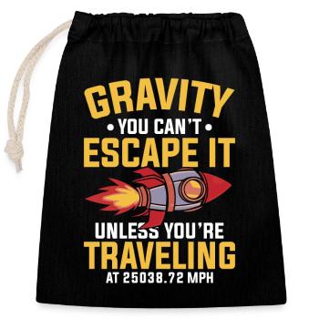 Aerospace Engineer Rocket Scientist Aviation - Closable cotton gift bag (25x30cm) - black - Front