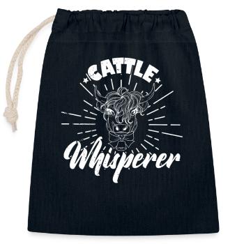 cow, farm, farmer, highland, beef, calf - Closable cotton gift bag (25x30cm) - navy - Front