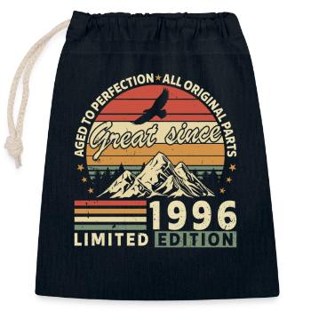 Vintage 1996 Birthday Gift - Closable cotton gift bag (25x30cm) - navy - Front
