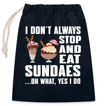 Funny Sundae T-shirt - Closable cotton gift bag (25x30cm) - navy - Front