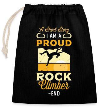 Rock Climber A Short Story I Am A Mountaineering - Verschließbarer Geschenkbeutel aus Baumwolle (25x30cm) - Schwarz - Vorne