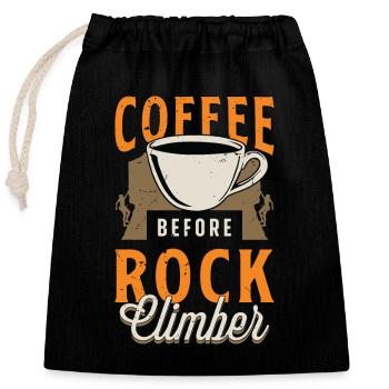 Rock Climber Coffee Mountain Sport Coffee Lover - Verschließbarer Geschenkbeutel aus Baumwolle (25x30cm) - Schwarz - Vorne