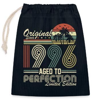 Creative 1996 Vintage Birthday Design - Closable cotton gift bag (25x30cm) - navy - Front