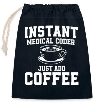 Coding Specialist Coffee Shirt - Closable cotton gift bag (25x30cm) - navy - Front