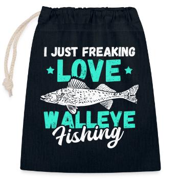 Zander Fishing Fishing Angler Gift - Closable cotton gift bag (25x30cm) - navy - Front