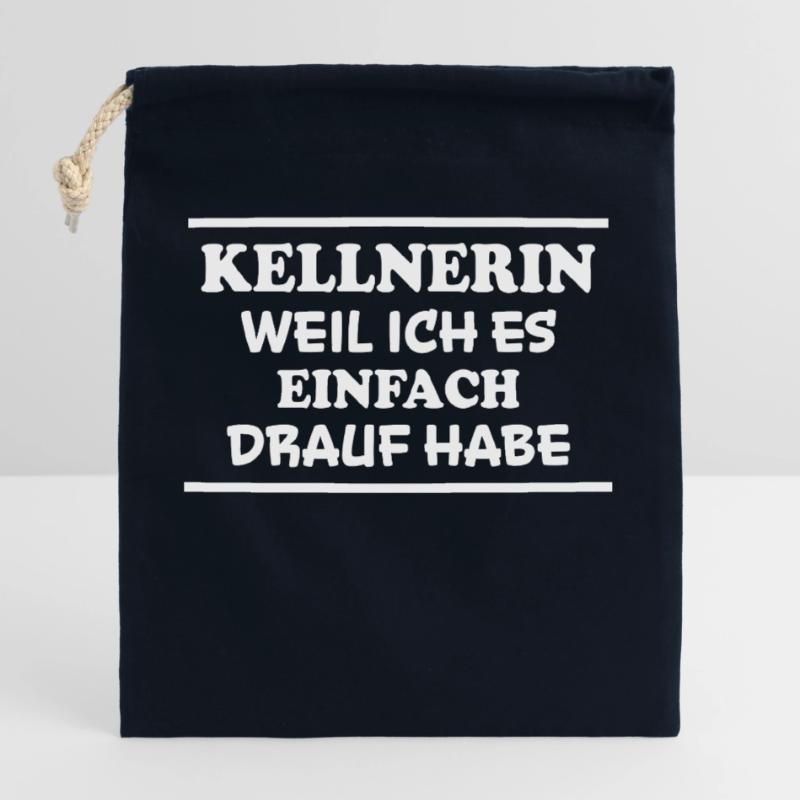 Kellnerin Spruch Kellner Beruf Kellnerin Geschenk Verschließbarer Geschenkbeutel aus Baumwolle (25x30cm)
