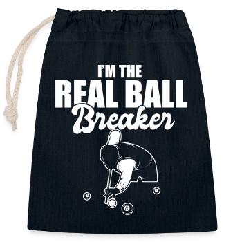 I'm The Ball Breaker Funny Pool Billiard Player - Closable cotton gift bag (25x30cm) - navy - Front