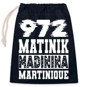 972 MATINIK MADININA MARTINIQUE - Sac cadeau en coton avec cordon (25 x 30 cm) - bleu marine - Devant