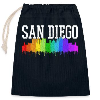 San Diego Kalifornien Vintage Souvenir - Verschließbarer Geschenkbeutel aus Baumwolle (25x30cm) - Navy - Vorne