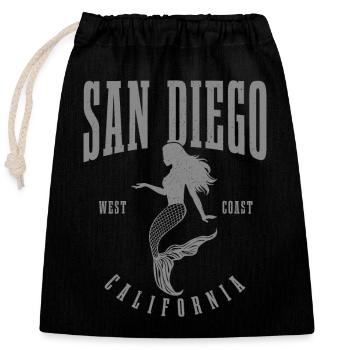 San Diego Kalifornien Vintage Souvenir - Verschließbarer Geschenkbeutel aus Baumwolle (25x30cm) - Schwarz - Vorne
