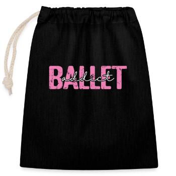 Ballet addict - Verschließbarer Geschenkbeutel aus Baumwolle (25x30cm) - Schwarz - Vorne