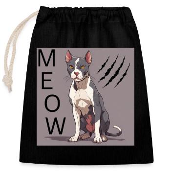 Angry Cat - Closable cotton gift bag (25x30cm) - black - Front