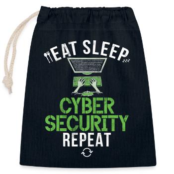Piratage informatique en cybersécurité - Sac cadeau en coton avec cordon (25 x 30 cm) - bleu marine - Devant