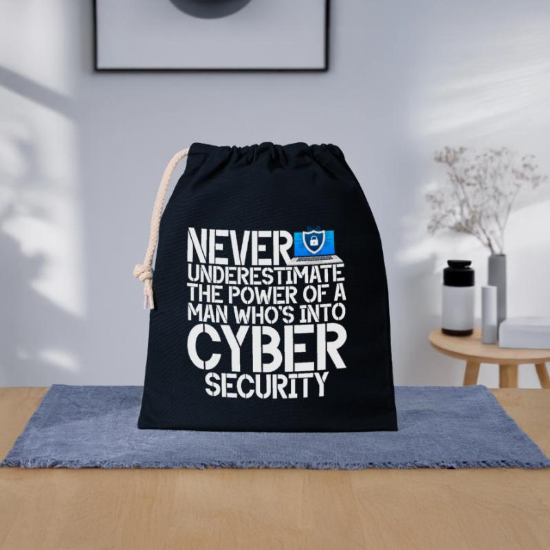Cyber security hacker hacking Closable cotton gift bag (25x30cm)