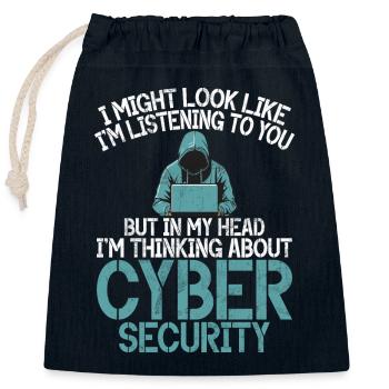 Piratage informatique en cybersécurité - Sac cadeau en coton avec cordon (25 x 30 cm) - bleu marine - Devant