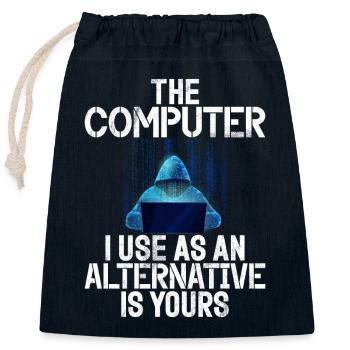 Piratage informatique en cybersécurité - Sac cadeau en coton avec cordon (25 x 30 cm) - bleu marine - Devant