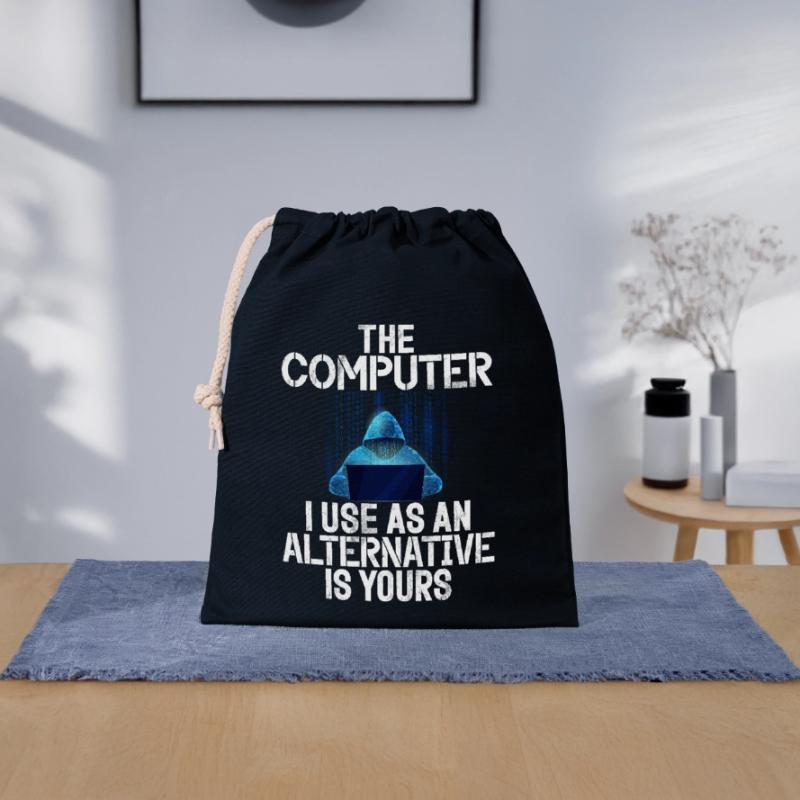 Cyber security hacker hacking Closable cotton gift bag (25x30cm)