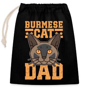 Burmese Dad Burma Cat Burmese Cats Gift - Closable cotton gift bag (25x30cm) - black - Front
