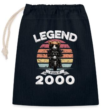 2000 Geburtstag Legend since sunset Teddy - Verschließbarer Geschenkbeutel aus Baumwolle (25x30cm) - Navy - Vorne