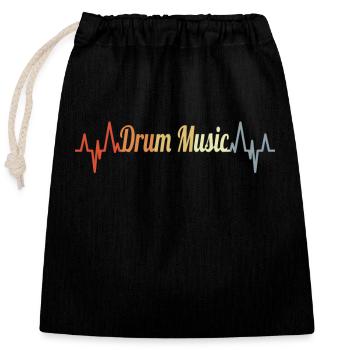 Drummer heart palpitations - Closable cotton gift bag (25x30cm) - black - Front