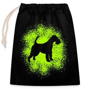 Wirehaired Fox Terrier for Dog Lovers - Closable cotton gift bag (25x30cm) - black - Front